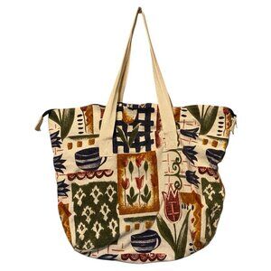 Canvas Ivory Tote Bag or Large Purse American Country Design
